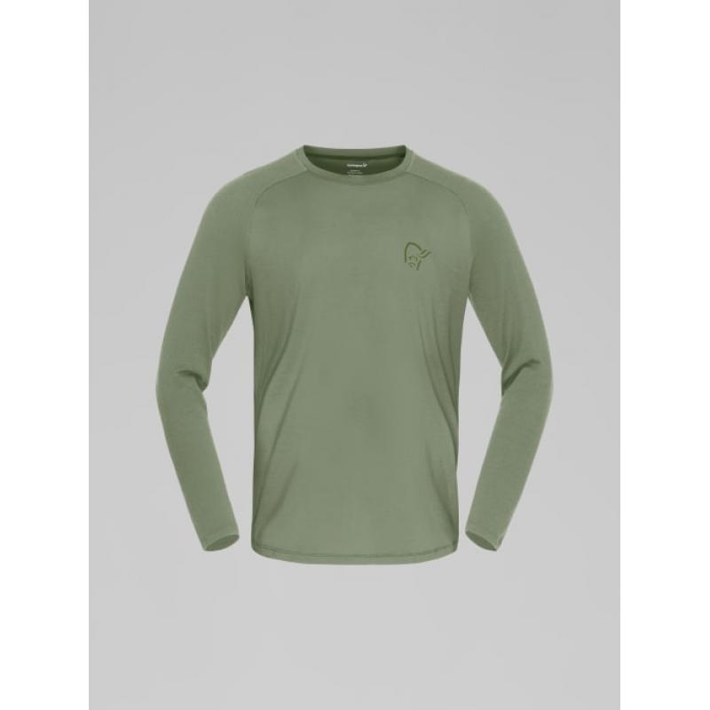 Norrøna Femund Pure ull Long Sleeve M's, deep lichen green