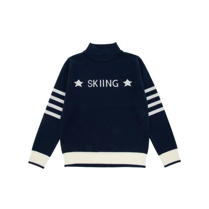 WoolLand Oppdal Knitted Sweater Girl, blue ink